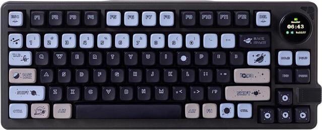 WESTWAY GK GAMAKAY LK75 75% Gasket Mechanical Keyboard with 2 in 1 TFT Smart Display & Knob, Bluetooth 5.0/2.4GHz/USB-C Wired MDA Profile Keycaps 83 Keys RGB...