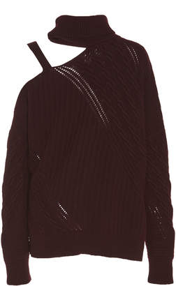 Jonathan Simkhai Distressed Cutout Wool-Blend Sweater