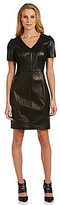 Thumbnail for your product : Antonio Melani Laike Short-Sleeve Leather Dress