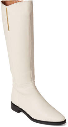 Calvin Klein Soft White Francine Leather Knee-High Boots