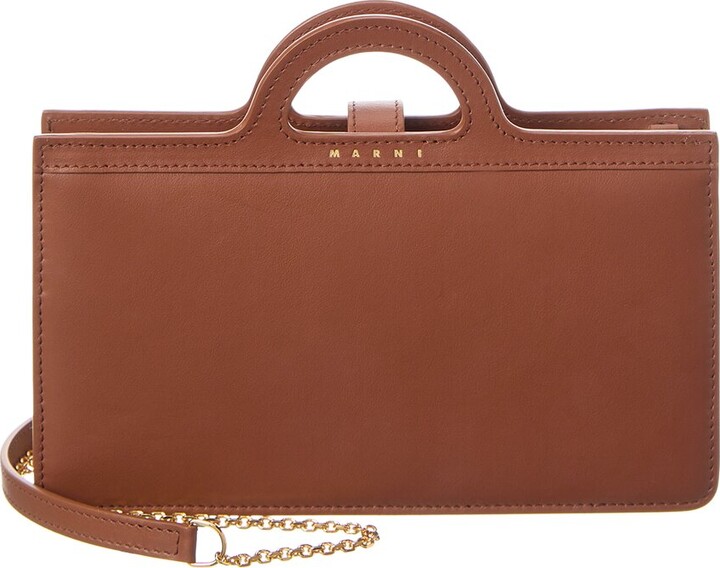 Marni Tropicalia Leather Wallet On Chain