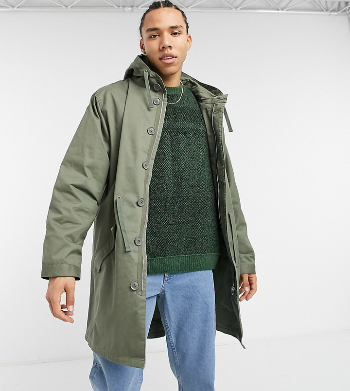 ASOS DESIGN Tall lightweight parka jacket in khaki - ShopStyle Outerwear