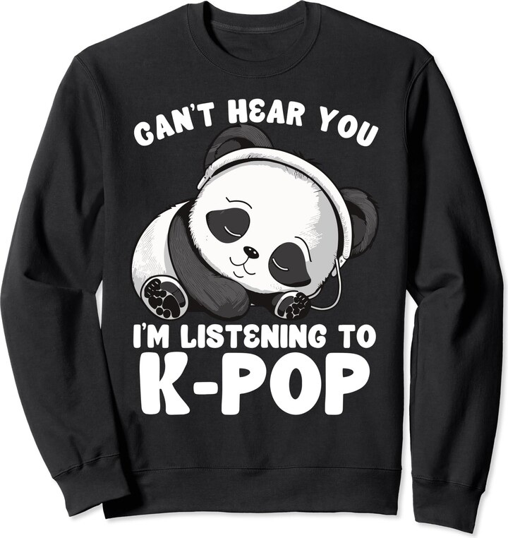 Cute Panda Headphone Korea Pop Älskare K-pop Music T Shirt