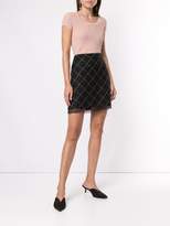 Thumbnail for your product : Paule Ka checked lace hem skirt