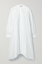 Thumbnail for your product : Tory Burch Scalloped Broderie Anglaise Cotton-voile Shirt Dress - White