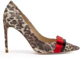 Thumbnail for your product : Sophia Webster Andie Bow Trim Leopard Print Lurex Pumps - Womens - Leopard