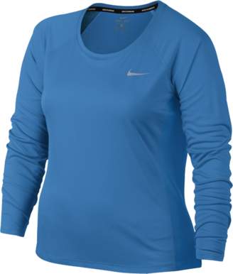 Nike Miler (Plus Size) Women's Long Sleeve Running Top Size 1X (Blue) - Clearance Sale