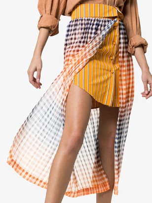 Silvia Tcherassi Lavanda silk-cotton blend mini with pleat overskirt