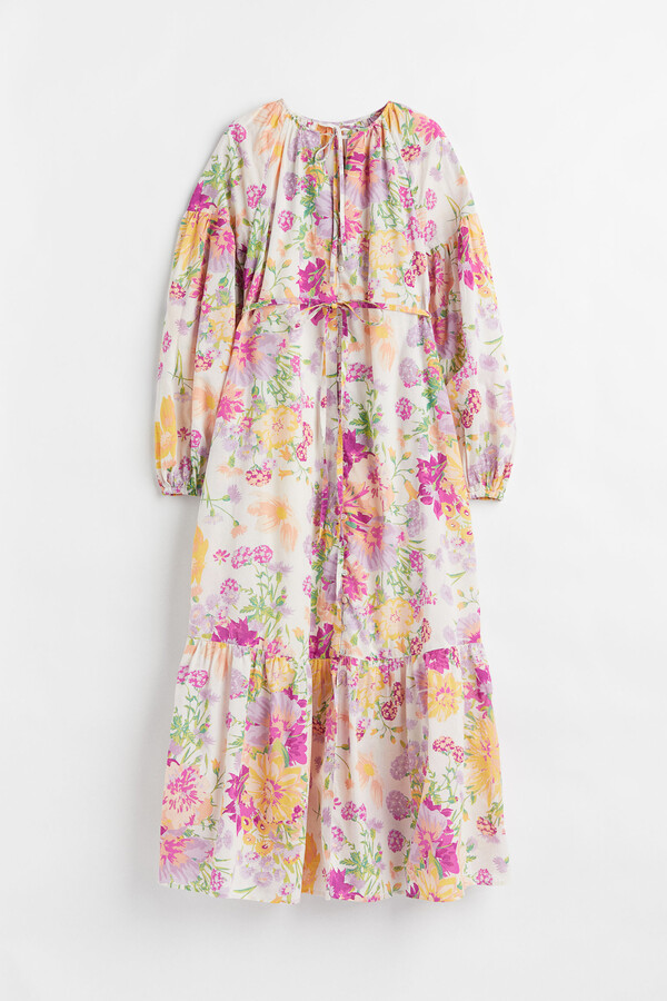 H&M MAMA Balloon-sleeved patterned dress ShopStyle