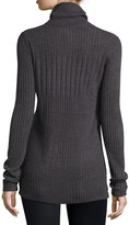 Thumbnail for your product : Sweet Romeo Turtleneck Ribbed Sweater, Charcoal