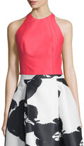 Thumbnail for your product : Halston Sleeveless Structured Crop Top, Coral