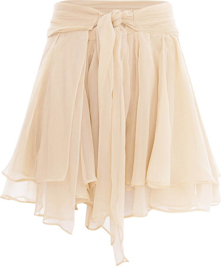 Underflirty Neutrals Dolce Silk Beige Skirt