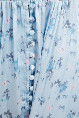 LoveShackFancy Stacy Floral-print Washed Silk-satin Maxi Dress