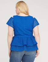 Thumbnail for your product : Broderie Cold-Shoulder Peplum Top