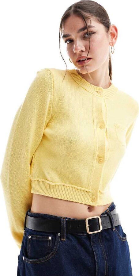 yellow crop top sweater