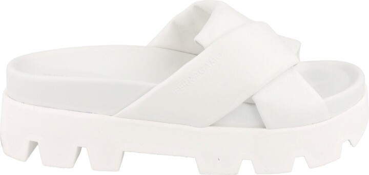 Ferragamo Air Lug Leather Slides