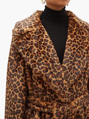 Sara Battaglia Leopard-print Faux-fur Wrap Coat - Womens - Leopard