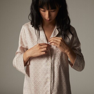 Love & Lore Tailored Tencel Pajama Set, Geo Flora Lilac Large
