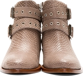 Thumbnail for your product : Studio Pollini Taupe Snakeskin Embossed Ankle Boots