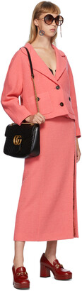 Gucci Pink Wool Tweed Midi Skirt