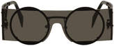 Thumbnail for your product : Yohji Yamamoto Black Rectangular Sunglasses