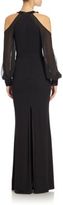 Thumbnail for your product : ABS by Allen Schwartz Cold-Shoulder Cutout Gown