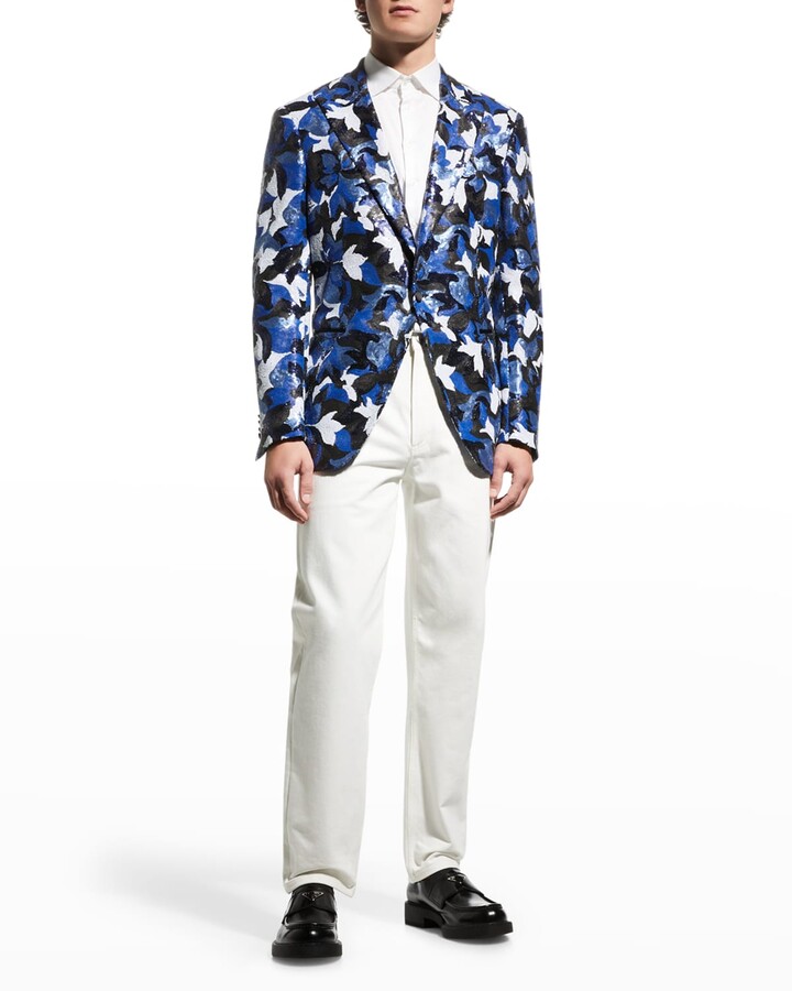 blue camo blazer