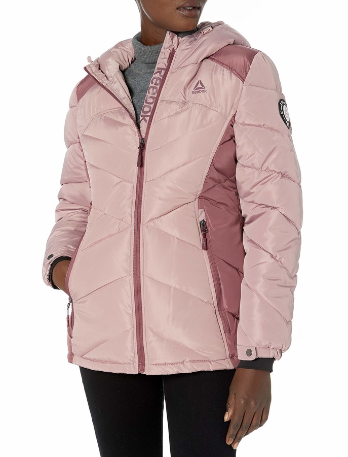 dusty rose puffer jacket