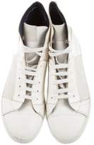 Thumbnail for your product : Calvin Klein Collection Leather High-Top Sneakers