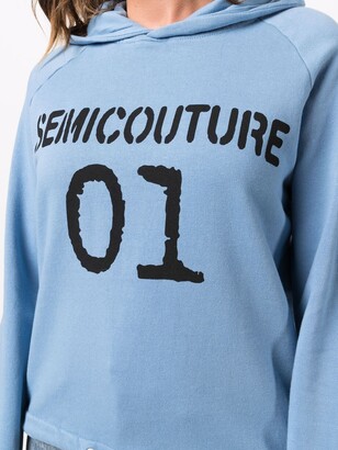Semi-Couture Logo-Print Cotton Hoodie