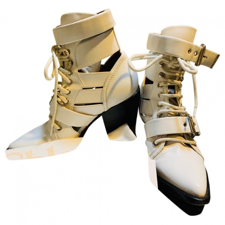 white chloe boots
