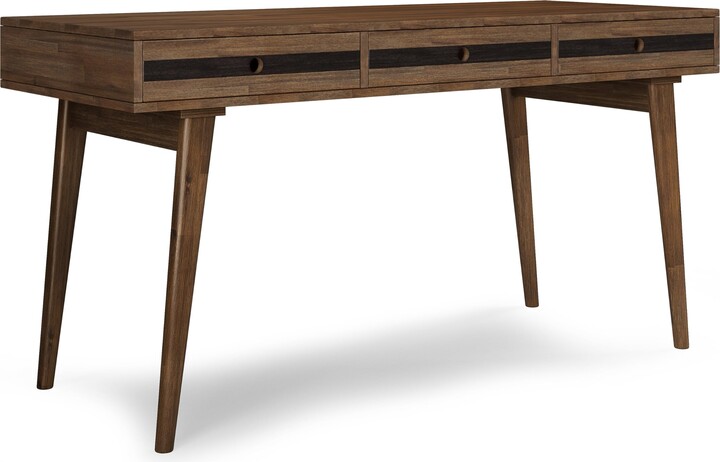 Simpli Home SIMPLIHOME Clarkson SOLID ACACIA WOOD Contemporary 60 Inch Wide Desk in Rustic Natural Aged Brown