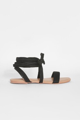 boohoo Wide Fit Basic Ankle Wrap Sandal