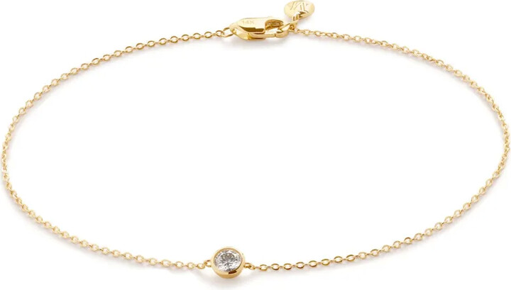 Monica Vinader 14kt yellow gold Solitaire diamond bracelet