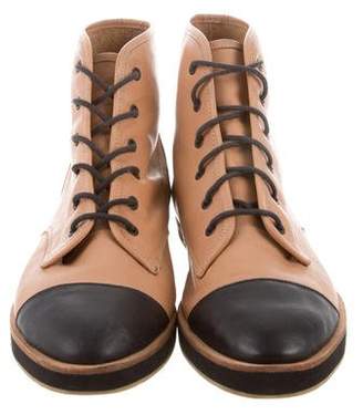 Loeffler Randall Lace-Up Cap-Toe Boots