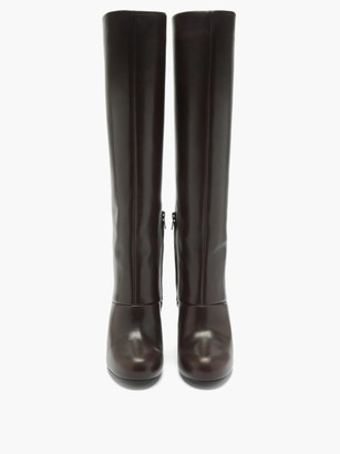 Lemaire Panelled Leather Knee-high Boots - Dark Brown