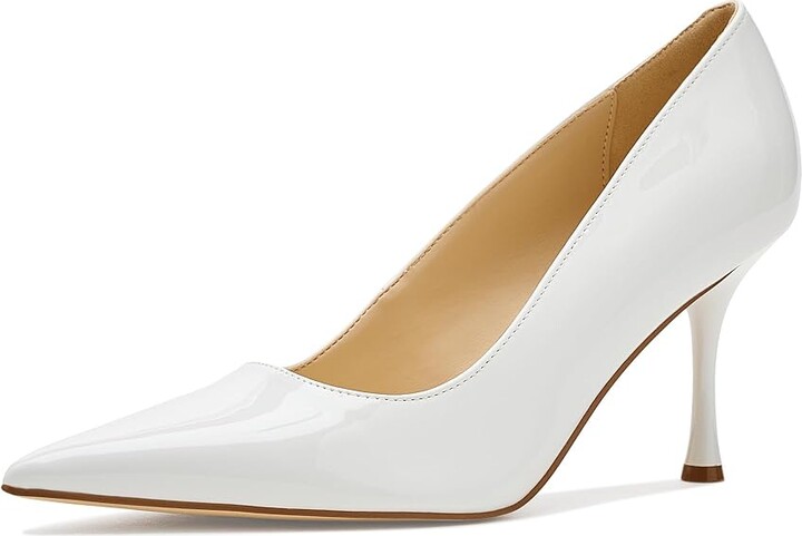 Nine West Pursee Women's Shoes White Patent : 8 M, Leather