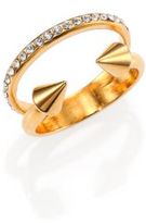 Thumbnail for your product : Vita Fede Ultra Mini Titan Crystal Two-Row Ring/Goldtone
