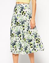 Thumbnail for your product : ASOS Pleated Midi Skirt In Pastel Floral Print
