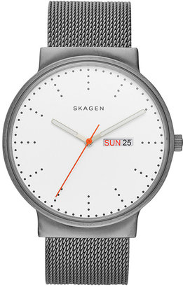 Skagen Men's Gray Titanium Mesh Bracelet Watch 40mm SKW6321