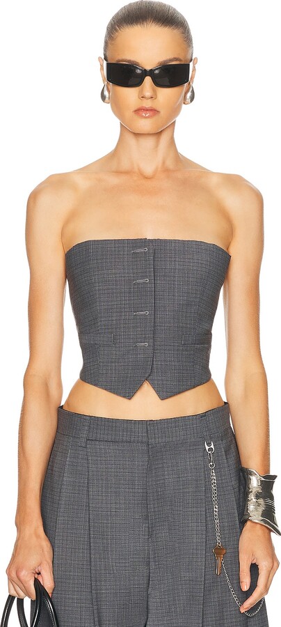 Alexander Wang Bustier Vest in Grey