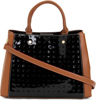 TJMAXX Leather Zippy Small Ziptop Backpack, Leather/Gold