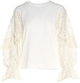 Thumbnail for your product : See by Chloe Lace-sleeve Cotton T-shirt