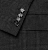 Thumbnail for your product : Saint Laurent Dark-Grey Slim-Fit Checked Virgin Wool-Blend Suit Jacket