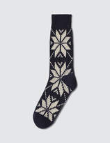 Thumbnail for your product : Tabio Mens Wool Mixed Snow Pattern Socks