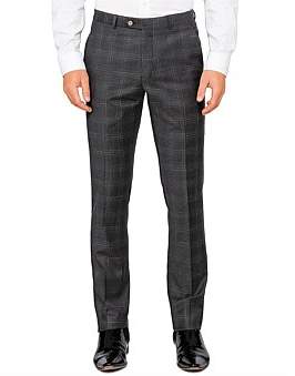Ted Baker Flat Front Wool Check Trouser