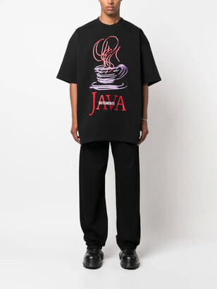 VETEMENTS♡ JAVA EMBROIDERED T-SHIRT Vetements Java logo-embroidered T-shirt - ShopStyle