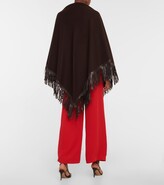 Thumbnail for your product : Valentino Leather-trimmed cashmere shawl