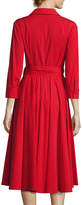 Thumbnail for your product : Michael Kors Collection Wrap-Front 3/4-Sleeve Shirtdress, Crimson