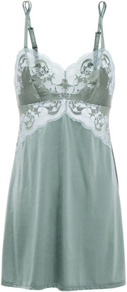 Wacoal Corded Lace, Satin-jacquard And Stretch-jersey Chemise